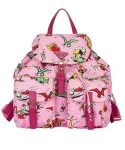 Surf Print Backpack, Nylon, Pink/Multi, MII, 2*
